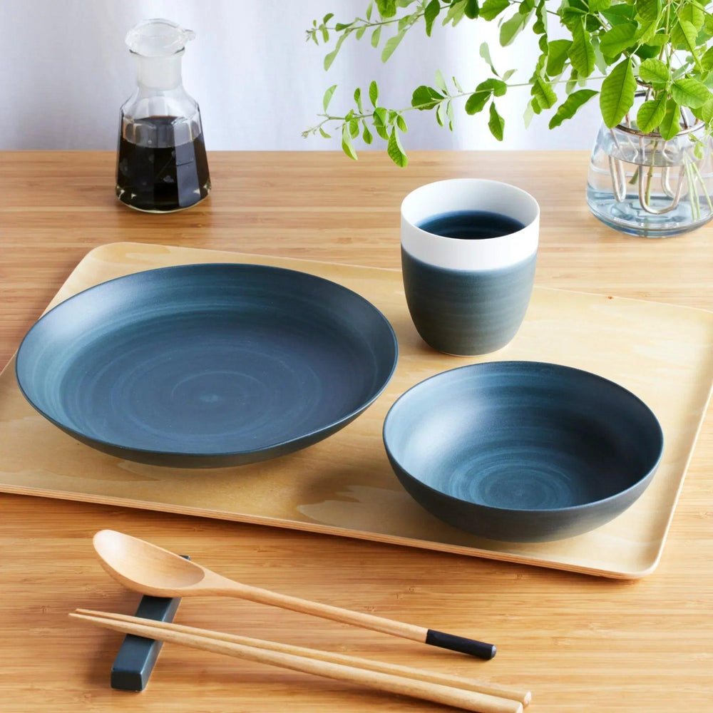 Cozy Japandi négyrészes étkészlet – tengerészkék - Image 3
