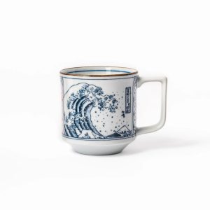 Kék Hokusai hullámmintás bögre