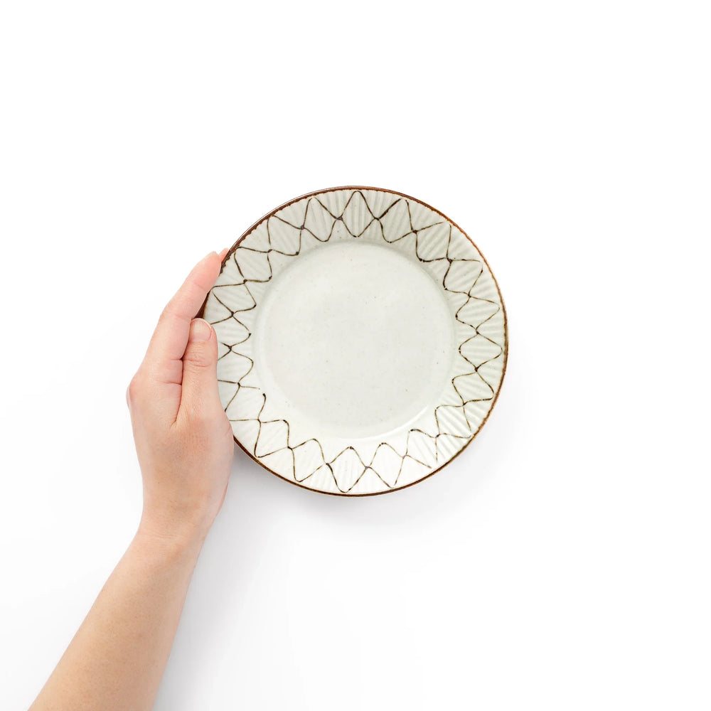 Rustic Diamond Weave Dessert Plate - Image 2
