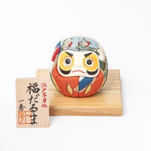 Kézműves japán fametszetes daruma